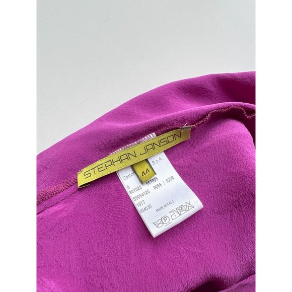 STEPHAN JANSON Purple 100% Silk Crepe De Chine V-Neck Halter Tank, Size 44 - Picture 10 of 11